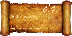 Orth Felícia névjegykártya